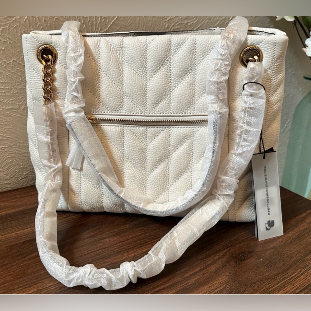 Karl Lagerfield NWT, Lafayette East West Tote/Shoulder Bag in Winter White - Picture 8 of 8